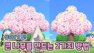 [모동숲] 큰 벚꽃나무를 만드는 2가지 방법 (섬 꾸미기 아이디어)