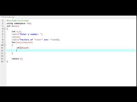 Find factors of a number C++ Program Find factors of a number C++ Program