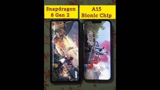 Snapdragon 8 Gen 2 Vs A15 Bionic Chip Comparison || Bgmi test #shorts #bgmi