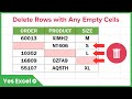 Delete Rows with Empty Cells in Excel