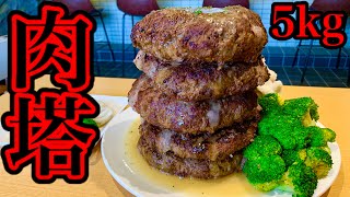 【大食い】肉汁溢れる肉の塔‼️タンハンバーグ（5kg）を心ゆくまで味わった日‼️【マックス鈴木】