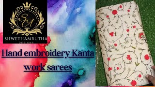 Hand embroidery Kanta work beautiful sarees that two manufacturer price free shipping