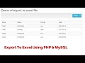 Export To Excel Using PHP & MySQL | Export Excel Using AJAX