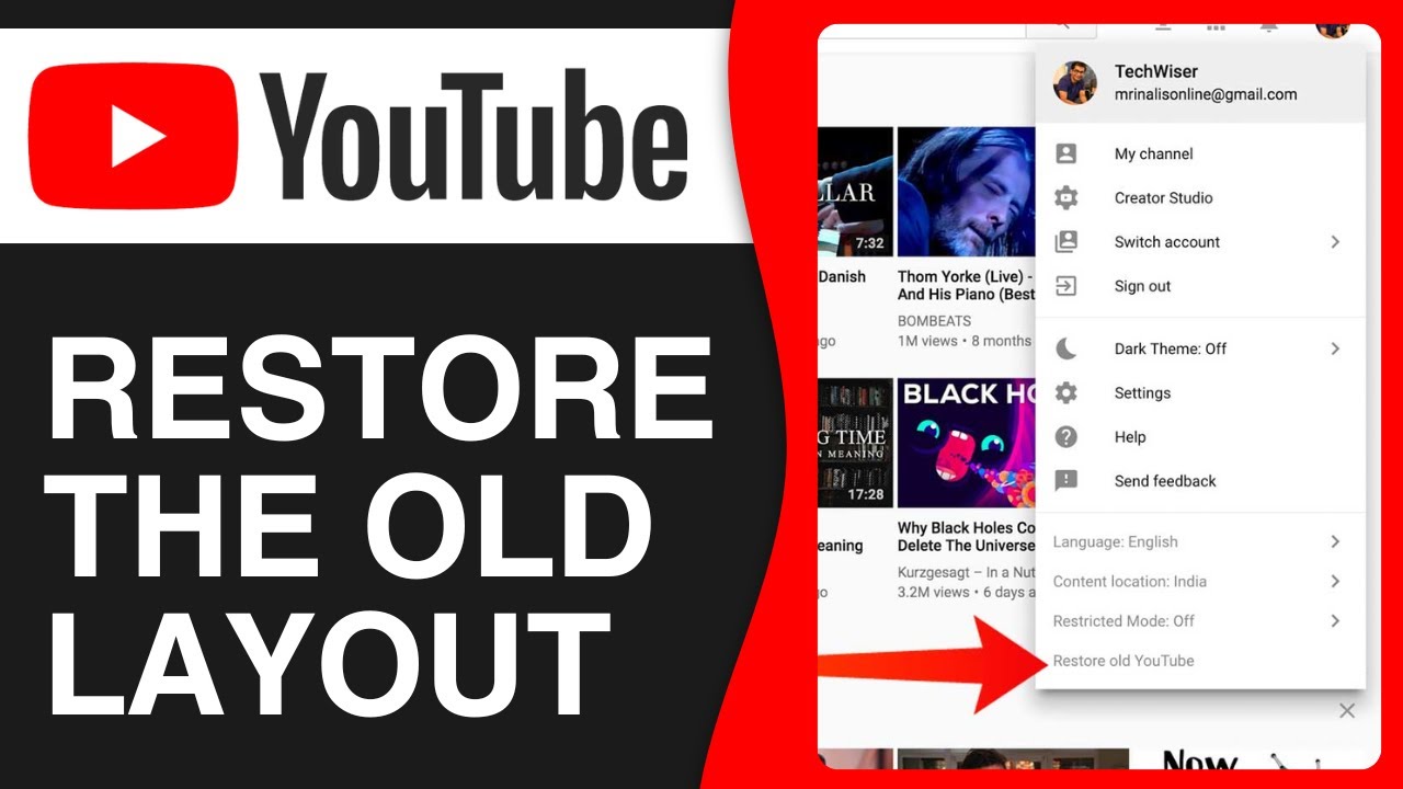How To Restore Old Youtube Layout 2024 Youtube