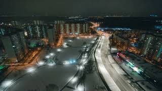 Ночной зимний город - таймлапс | Night winter city - timelapse 4K UHD