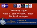 Dapper in ASP.NET Core MVC - Video - 4 - Employee CRUD - Index Page