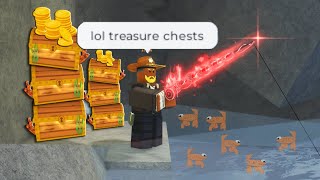 Losing My Mind Opening 30+ Treasure Chests in Roblox FISCH