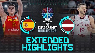 Spain 🇪🇸 vs Latvia 🇱🇻 | Extended Highlights| FIBA EuroBasket 2025 Qualifiers
