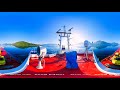 360° norway fjord view onboard coaster ship