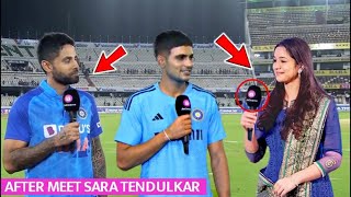 Sara Tendulkar Interviews Surya and Shubman Gill after their brilliant performance against Australia