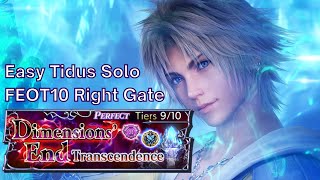 Solo Tidus cause why not? Transcendence Tier 10 Right Gate [DFFOO GL - Vol#398]