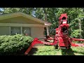 92' spider lift taking down an oak over a house