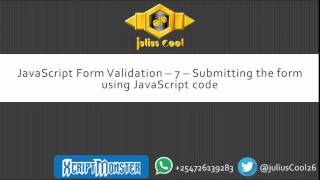 JavaScript Form Validation 7 Submitting the form using JavaScript code 1080