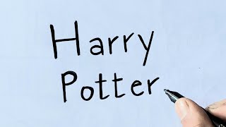 how to turn words HARRY POTTER into Harry Potter drawing