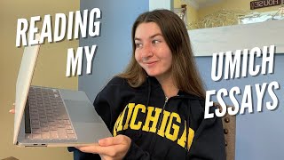 Reading my ACCEPTED UMich Essays | Common App Essay, Supplementals, and Letter of Continued Interest