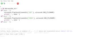 morse code application demo in Python