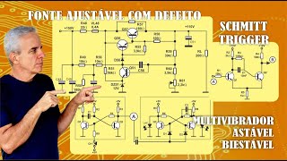 defect in adjustable source - astable and bistable operation - schmitt trigger 2 transistors