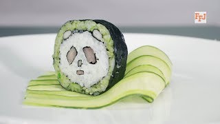 Panda Sushi with Beautiful Cucumber Garnish