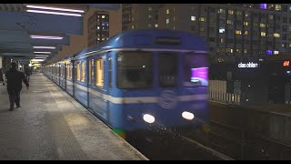 Sweden, Stockholm, Subway night ride from Kista to Kungsträdgården