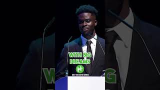 Bukayo Saka's amazing speech after winning YPOTY! 🏆 #shorts