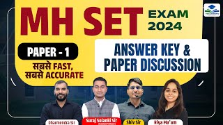 MH SET PAPER 1 ANSWER KEY 2024 | MH SET ANSWER KEY 07 APRIL 2024 | MH SET PAPER ANALYSIS