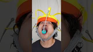 Eat without using your hands! The Chikyu Gummy Catch Challenge was too funny lol funny video 😂😂😂