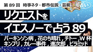 【89回目】イエスノーでリクエストを占いまくるコーナー……パーキンソン病、ドライアイ、キンプリ、花のち晴れ、チトー、W杯、カレー事件、進次郎、ピラミッド【占い】（2023/1/8撮影）