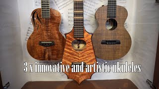 3 x Artistic and Innovative Tenor Ukuleles - Kanile'a, Blackbird \u0026 UKESA