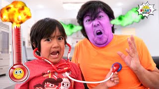 Ryan helps sick Daddy and more fun 1 hour kids video!