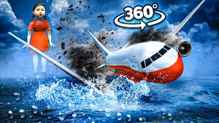 VR 360 Escaping a Sinking Airplane | Inside a Falling Plane