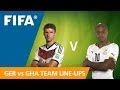 Germany v. Ghana - Teams Announcement