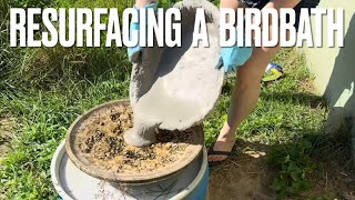 Resurfacing a Concrete Birdbath 