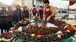 Special Spices Peshawari Chicken \u0026 Mutton Liver Fry Recipe - Karkhano Market Tawa Kaleji Street Food