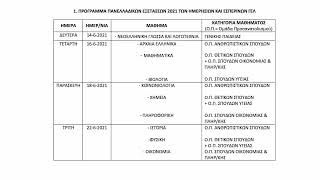 Ανακοινώθηκε το πρόγραμμα των Πανελλαδικών εξετάσεων