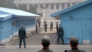 DMZ weird moment North Korea DPRK soldiers picture