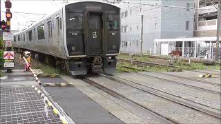 JR九州　817系V108伊鹿児島中央駅～伊集院駅（432M）→→→V108伊集院駅～鹿児島中央駅（433M→→→ V108鹿児島中央駅～串木野駅（2450M） 宮田踏切　撮影日2024 6 24