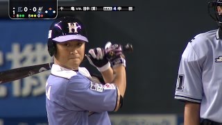 【プロ野球パ】美しいセンター返し！ 田中賢介が先制タイムリー 2015/07/11 F-L