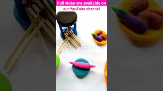 Amazing technique make kitchen set with polymer clay| Miniature clay kitchen set| #Primitivekitchen