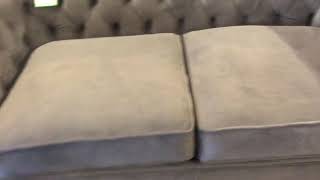 The Venice grey velvet chesterfield 3 seater sofa