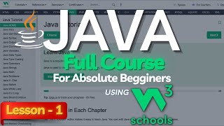 W3Schools Java Full Course For Beginners: Lesson-1 | Java W3Schools Tutorial | Java Intro & Syntax