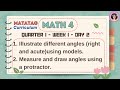 Matatag Math 4 Quarter 1 Week 1 Day 2 - Illustrate different angles (right and acute) using models