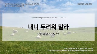 Mittwochsgottesdienst am 20. 11. 2024 (2024년 11월 20일 독일임마누엘교회 수요예배)