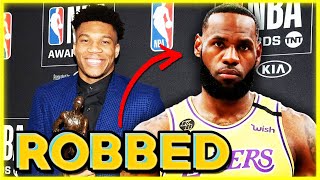 Giannis Antentokounmpo wins BACK TO BACK MVP! Did LeBron James get robbed again? Anthony Davis DPOY?