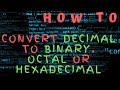 How to convert a decimal to Binary, Octal or Hexadecimal numbers in Python and vise versa