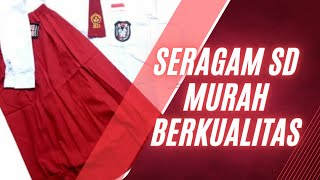 Baju Seragam Merah Putih Anak Sekolah SD Panjang Cewek Perempuan - TOPI MERAH, KLS 1