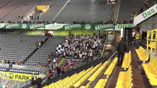 Odds BK Fans celebrating  after the match at Westfalenstadion Dortmund HD