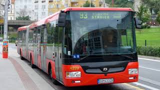 Bus MHD ride in Bratislava (Jazda Autobusom MHD v Bratislave) Linka 93