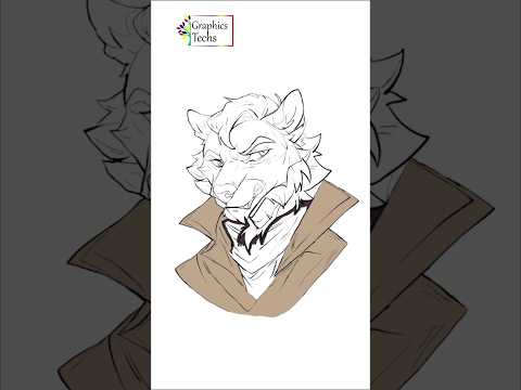 Dibujar un lobo de dibujos animados: Tutorial de ilustración vectorial #drawing #art #sketch #graphicstechs