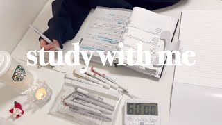 ˚.꒰ study with me꒱.˚いっしょに勉強しよう💭✨🤍no bgm, 60min, pencil asmr