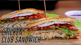 Grilled Chicken Club Sandwich recipe | Chicken Club Sandwich Recipe | Breakfast Sandwich recipe